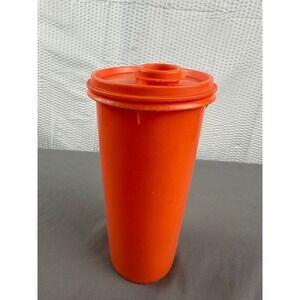 Vtg Tupperware‎ Orange Drink Container 262-3 Lid 603-3 Cap 564-2